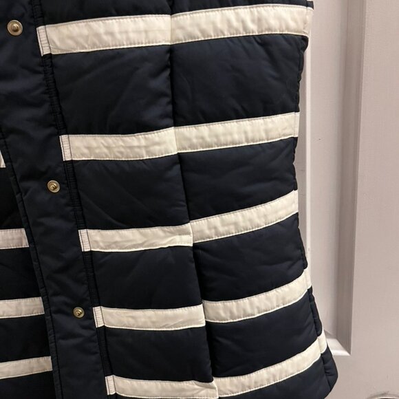 Nautica Women's Navy and White Striped Vest With Embellished anchor snaps Small - Picture 12 of 16